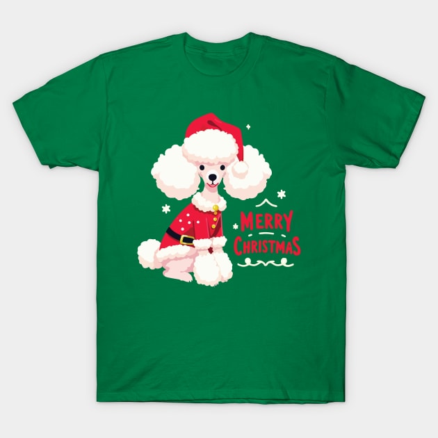 Merry Christmas Poodle T-Shirt by pixelmeplease